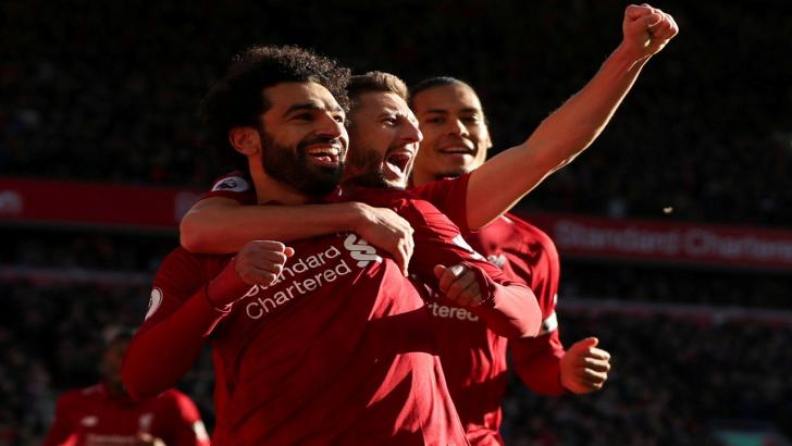 Liverpool celebrate scoring